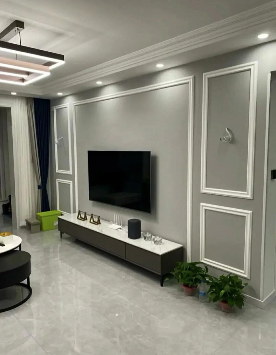 2019影视墙壁布效果图大全集,简约壁布影视墙图片大全集