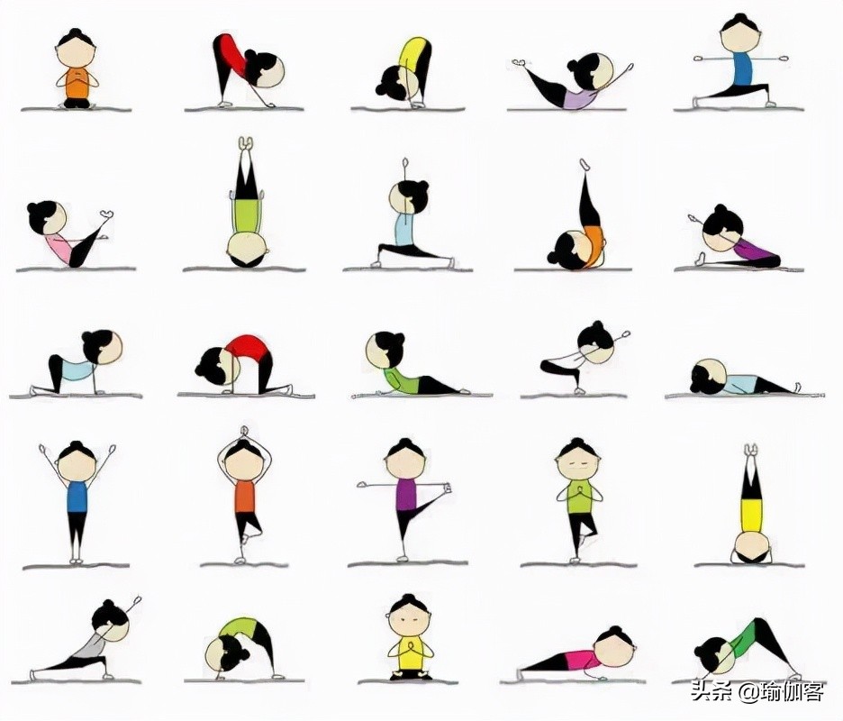 基础哈他瑜伽排课体式小人图,瑜伽体式小人图全套