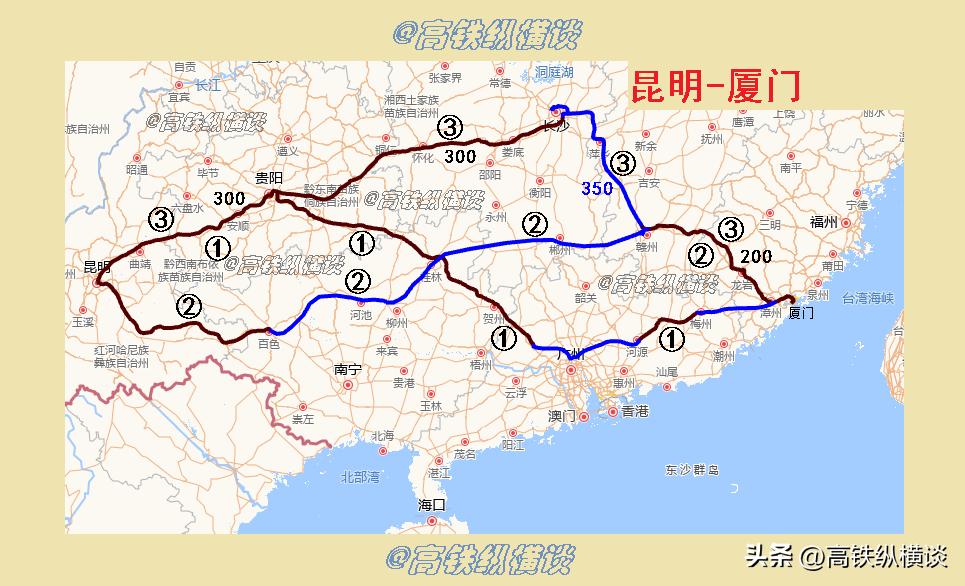 贵阳至厦门高铁规划线路,昆明至厦门的高铁要经过哪些地方