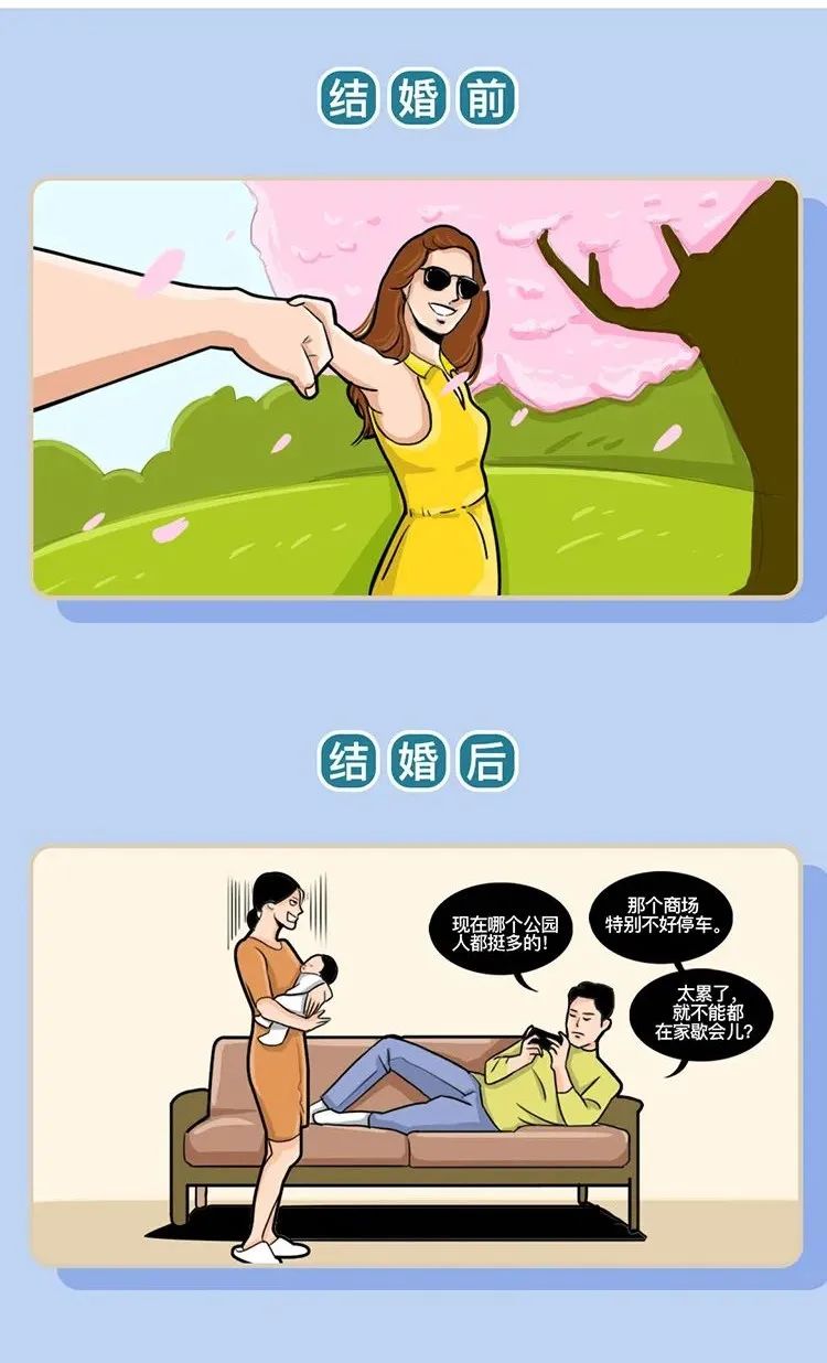 男女结婚前后对比图男的日渐憔悴,男人结婚前后的照片对比太真实了