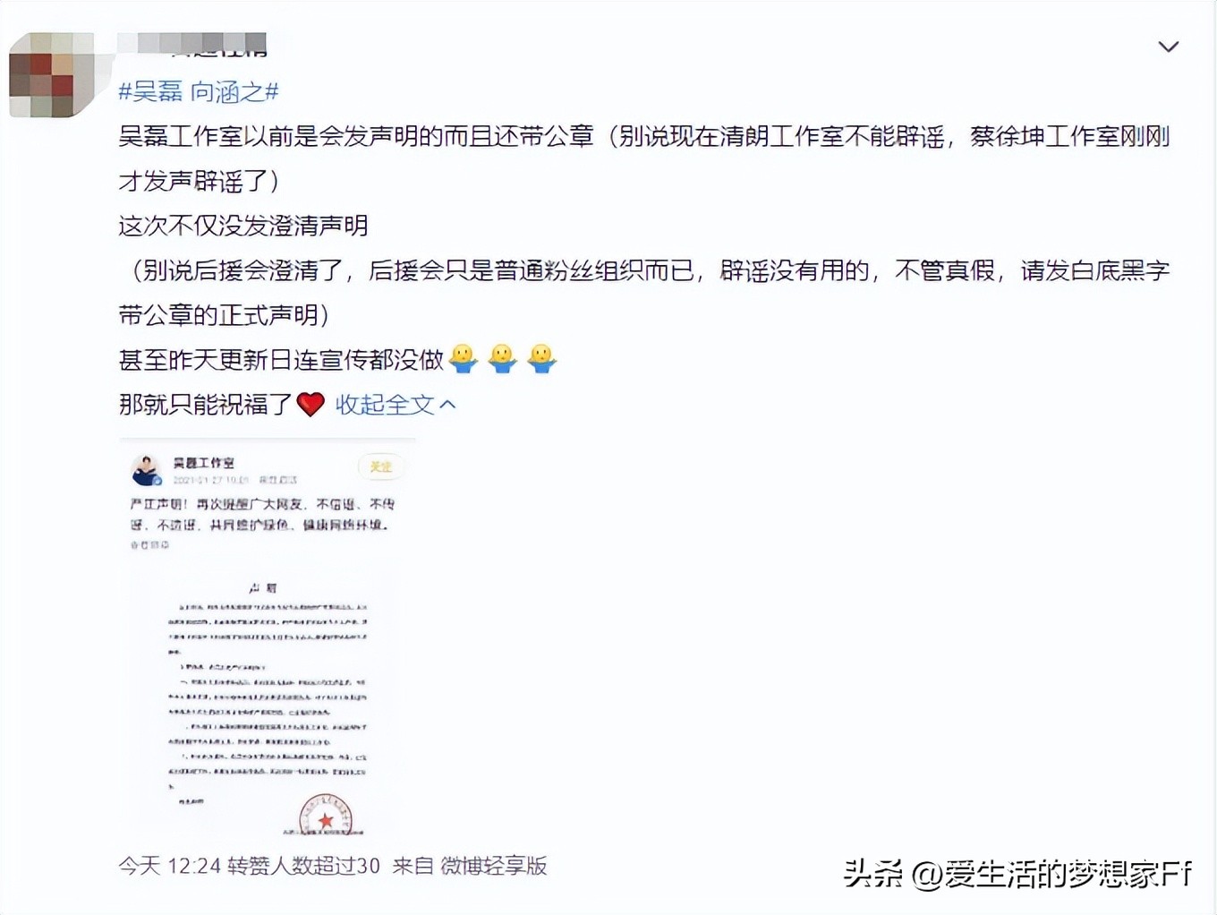 吴磊徐静蕾,吴磊与85年小花的绯闻