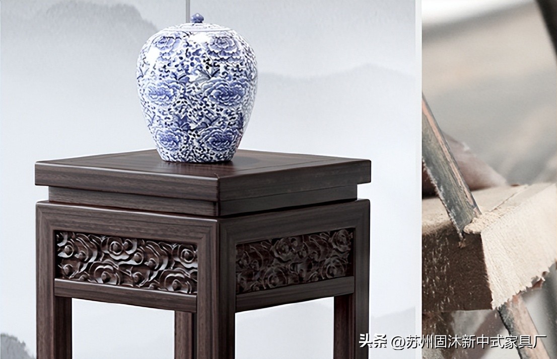 原木家具新中式空间,小户型全套原木家具风格