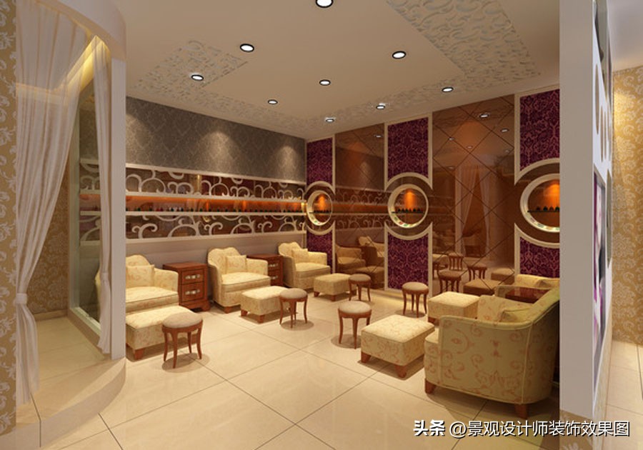 美容院设计效果视频,美容院装修风格案例图