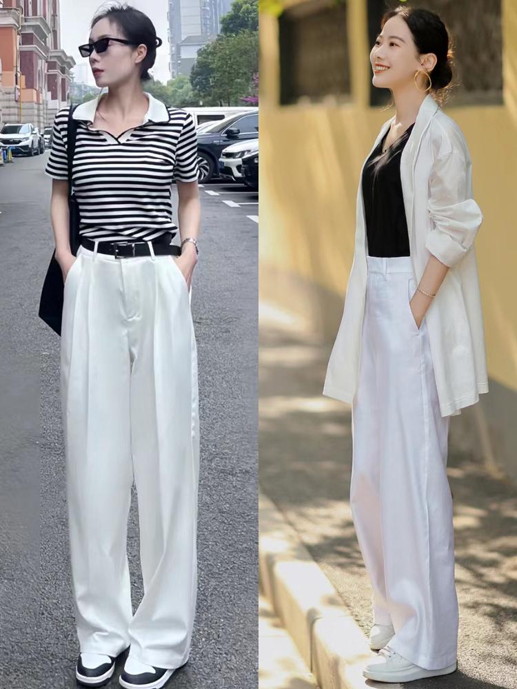 女人过了40岁，夏天应该有一条白色“阔腿裤”，不仅好看还百搭