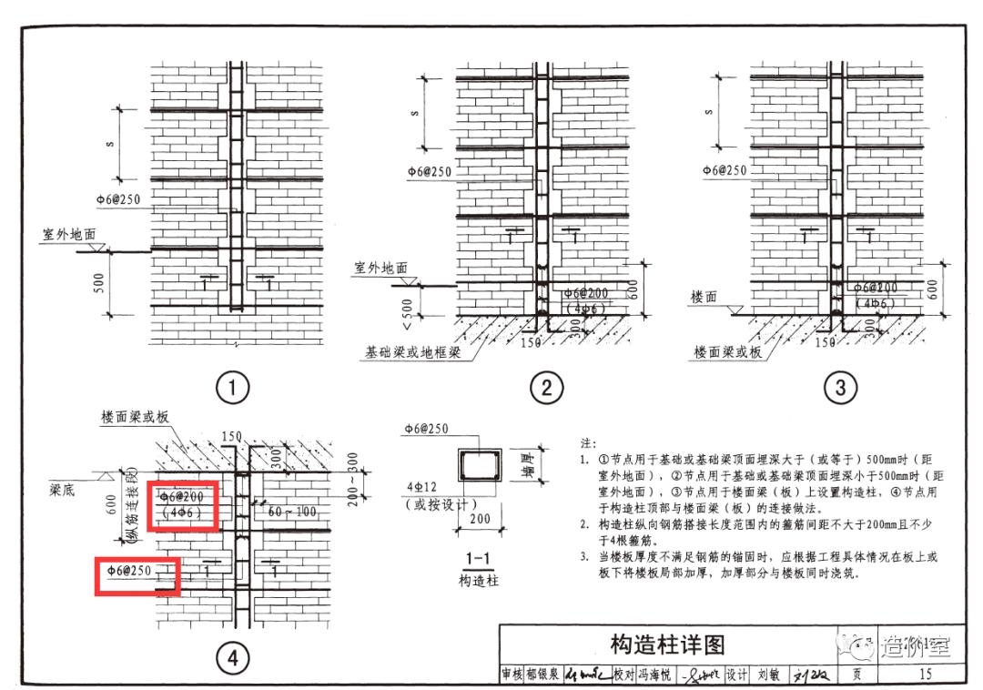 砖混结构构造柱箍筋加密要求,地圈梁与构造柱箍筋加密长度