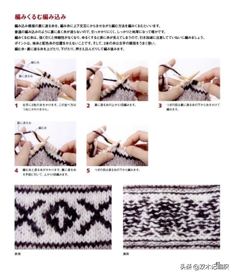 棒针男士提花帽子,北欧风棒针提花图解