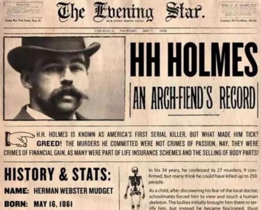 美国90年代连环杀手,19世纪连环杀手