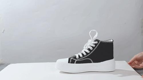 厚底帆布鞋女百搭显瘦,帆布鞋穿搭显瘦