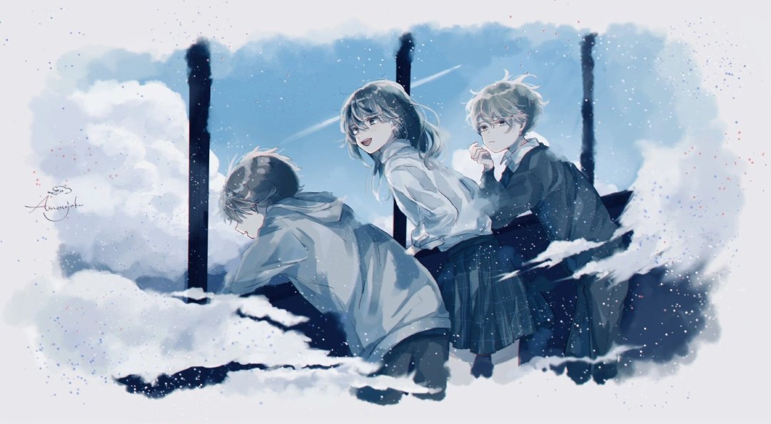 颜色丰富明亮吸引人的治愈系插画,蓝色星空插画