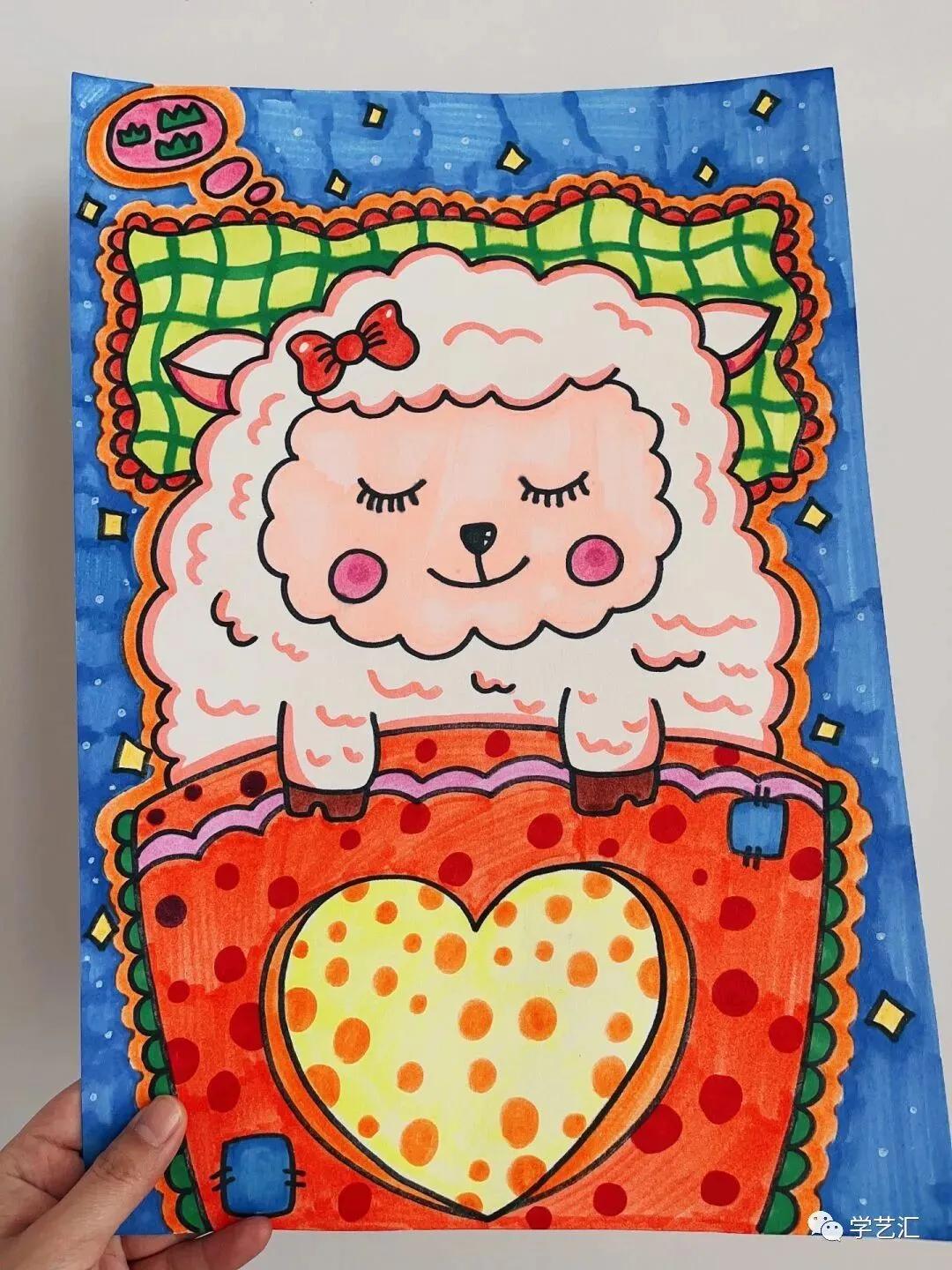 怎么画又漂亮又萌的儿童画,儿童画考级1-10级作品图片范画