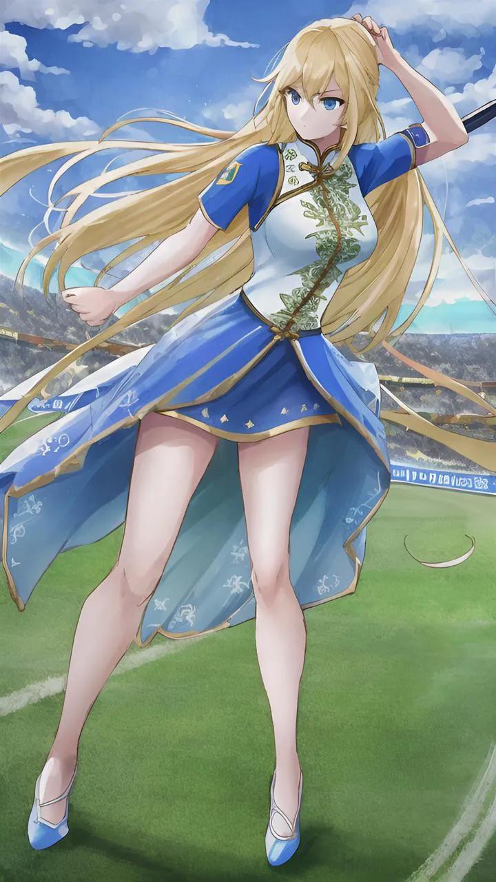 世界杯足球宝贝彩妆绘画,ai绘画足球少女