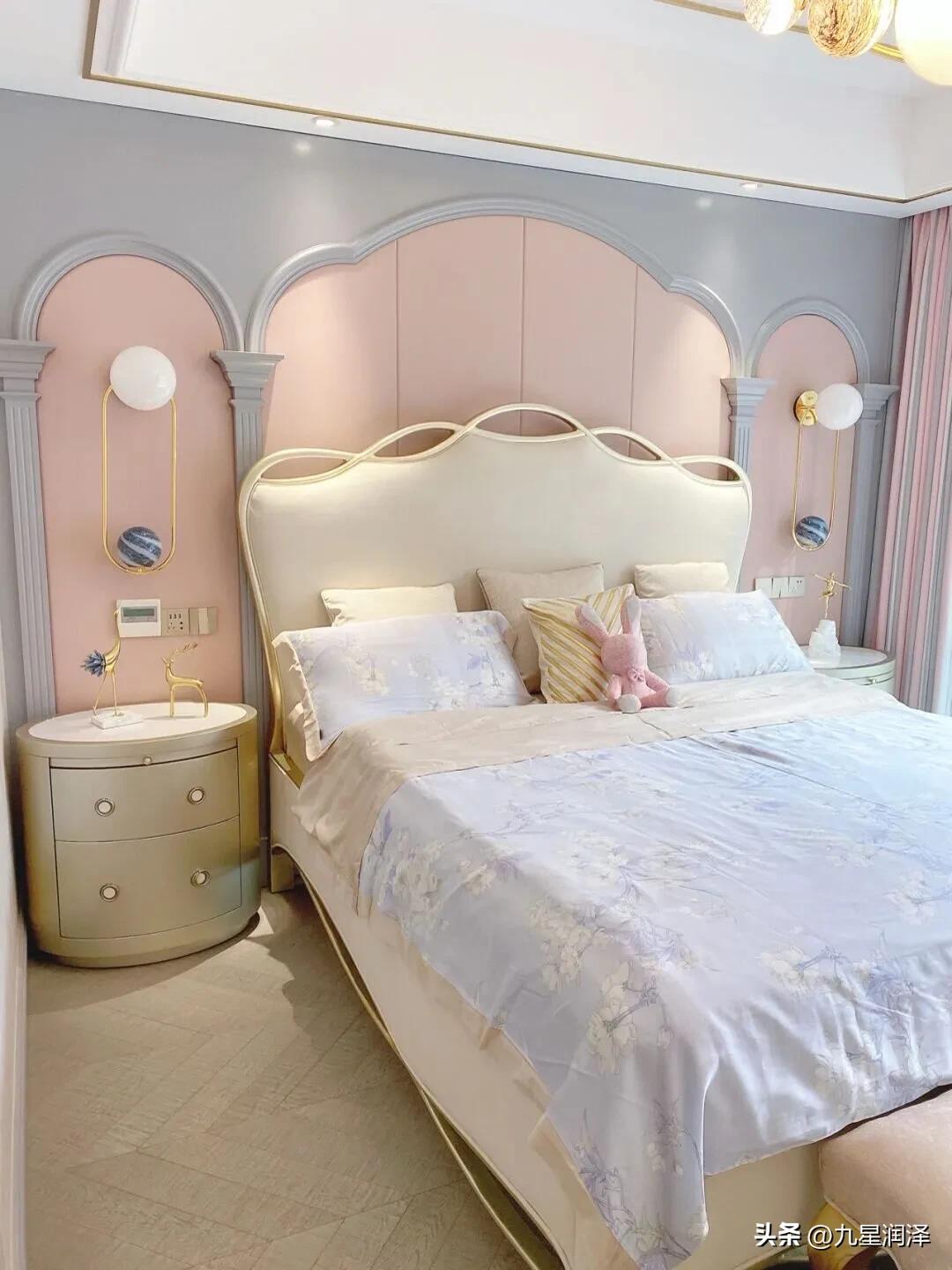 集成墙板床头背景墙装修效果图,床头乳胶漆背景墙装修效果图