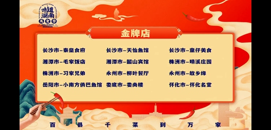 “味道湖南”品牌榜发布韶山宾馆获评金牌店