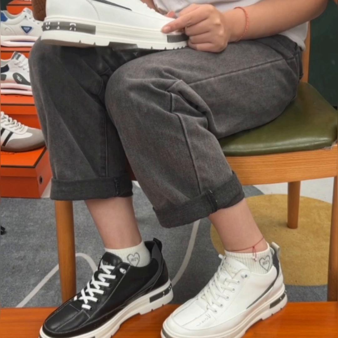 男鞋夏季透气增高小白板鞋,男鞋夏季内增高透气板鞋