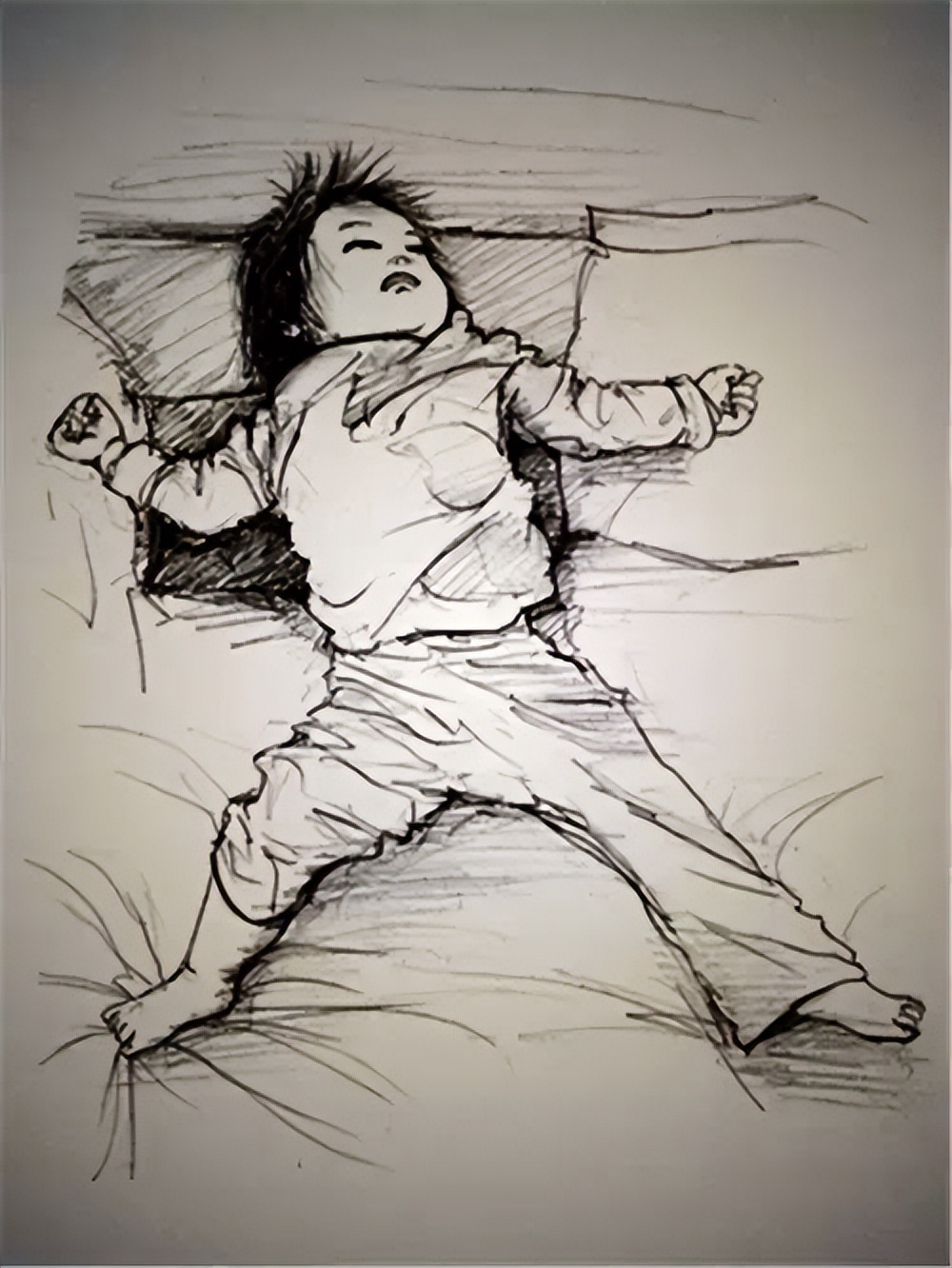 【治愈系】爸比把她睡觉的样子全画出来了......