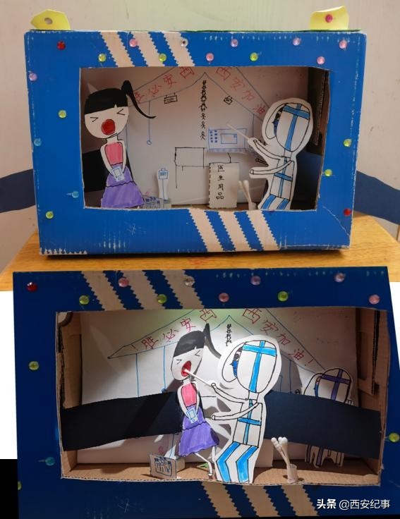 童心共绘抗击疫情的绘画作品,童心抗疫致敬先锋美术作品