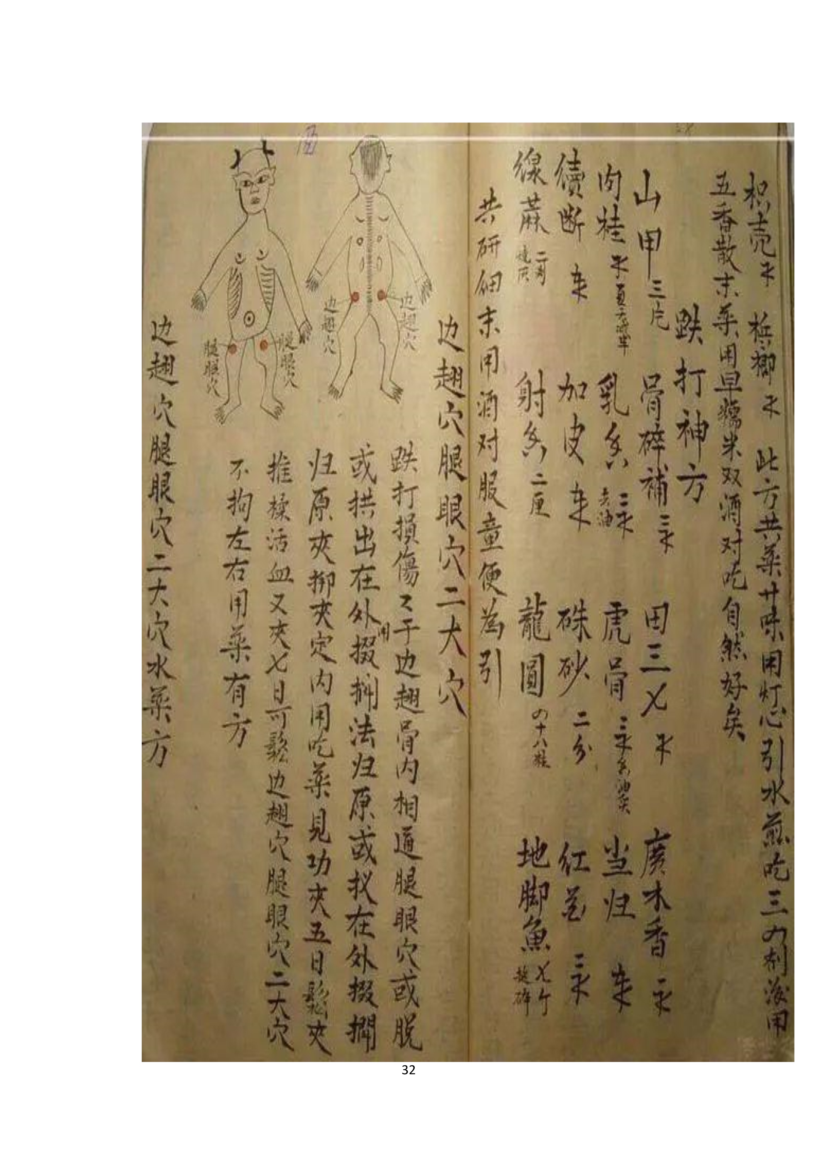 中医古书籍清代带图且内容非常好的手抄跌打损伤良方