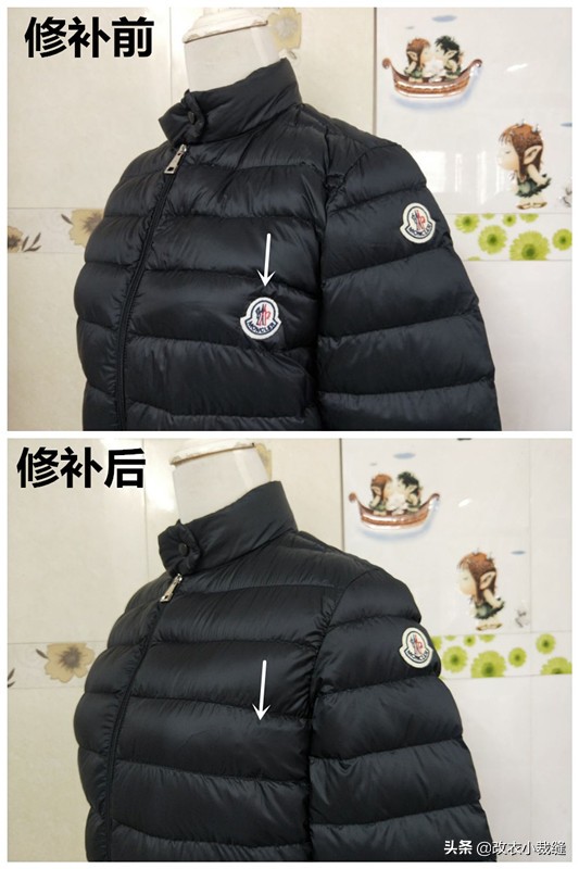 刺绣补破洞羽绒服,羽绒服破洞刺绣图案