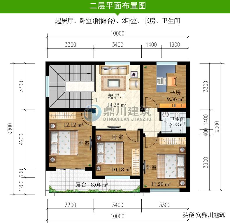 农村二层带露台带院子占地130平,农村二层小别墅主体15万90个平方