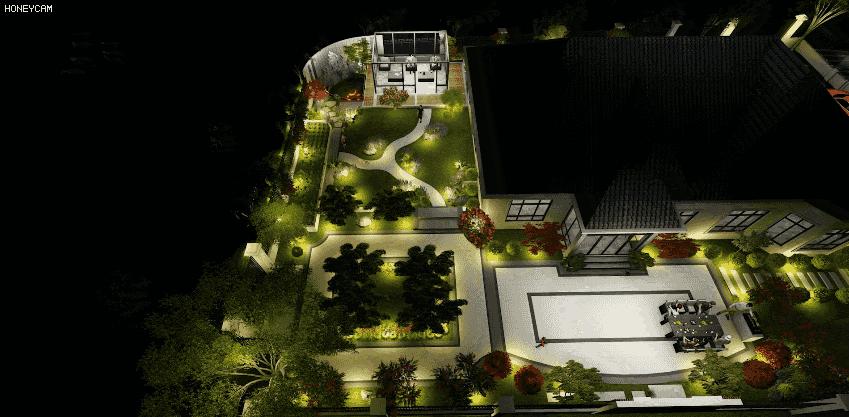 别墅庭院景观绿化全套施工图,别墅3d庭院景观效果图教程