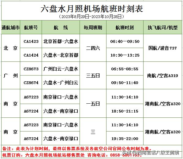六盘水月照机场路线,六盘水月照机场能直达的地方