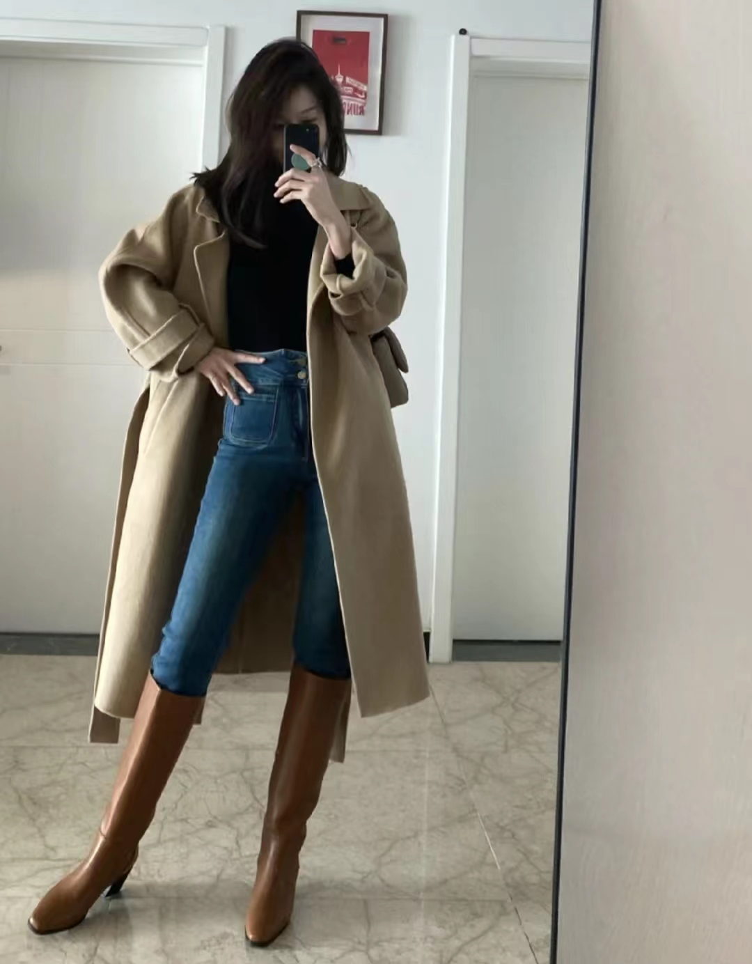 这45套棕色长筒靴穿搭太高级了，显高显瘦显腿长