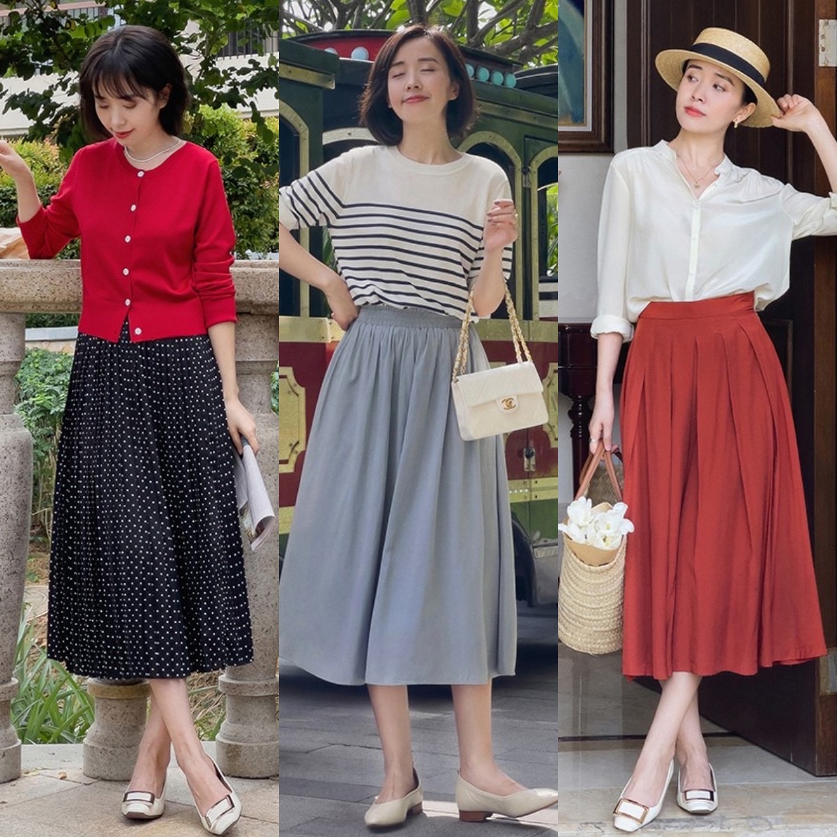 中袖春裙精致洋气又减龄,今年最流行什么样的春季套裙