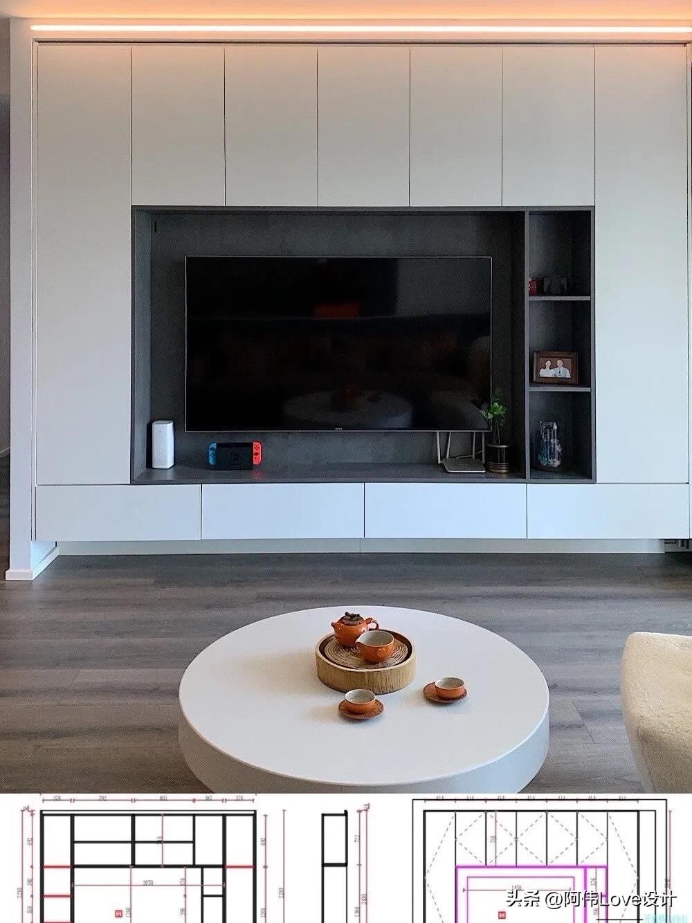 做个满墙电视柜增加收纳不香吗,悬空电视柜是开放格如何收纳