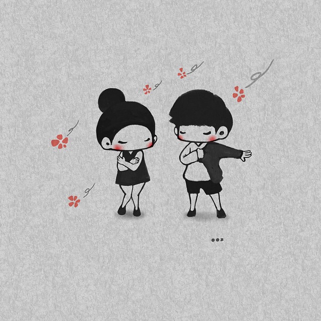 情侣秀恩爱的简单句子,雪中情侣浪漫唯美句子