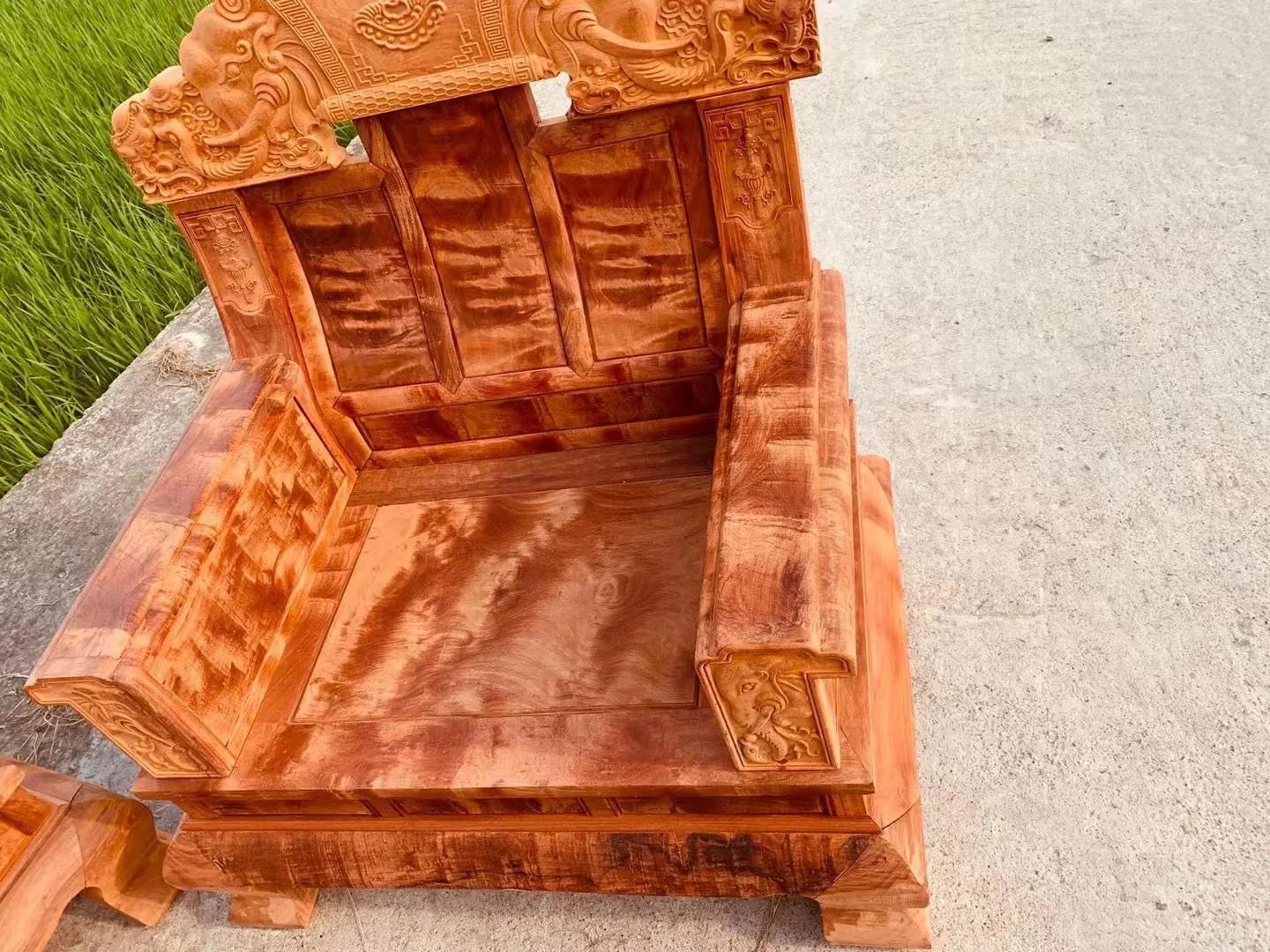 缅甸花梨凤凰纹沙发十件套,缅甸花梨火纹沙发图片