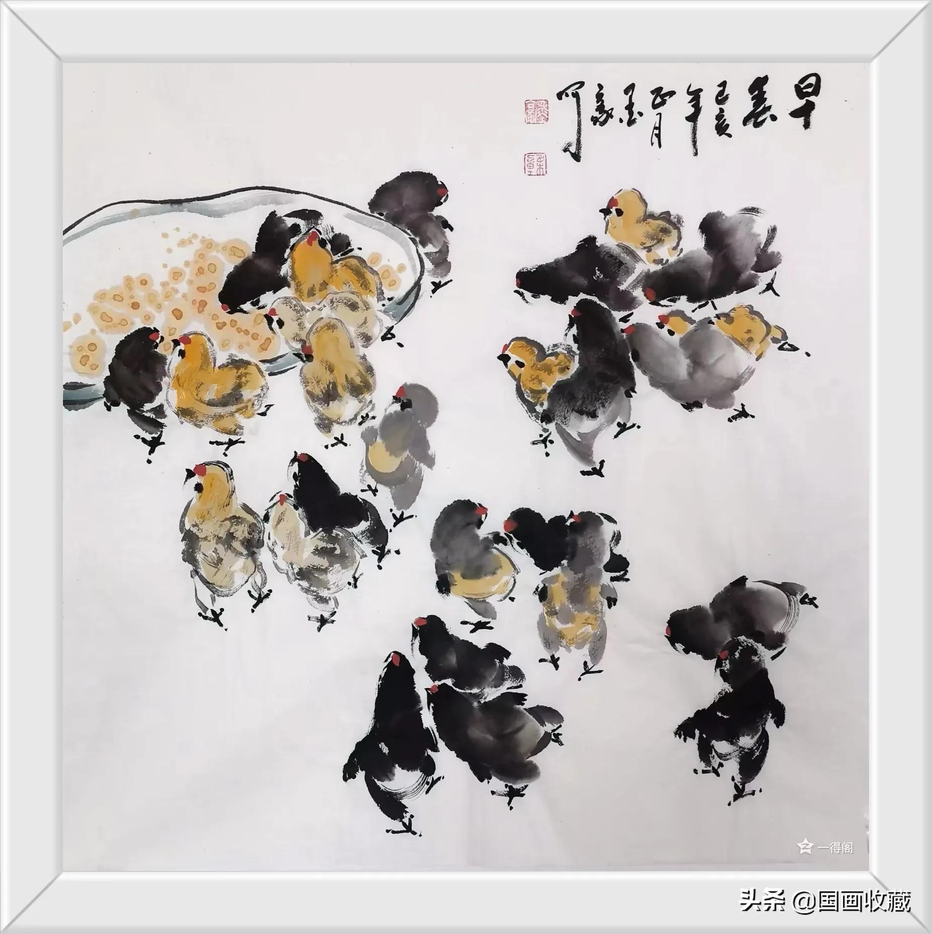 墨豪画鸡高清大图,墨豪画鸡创意作品