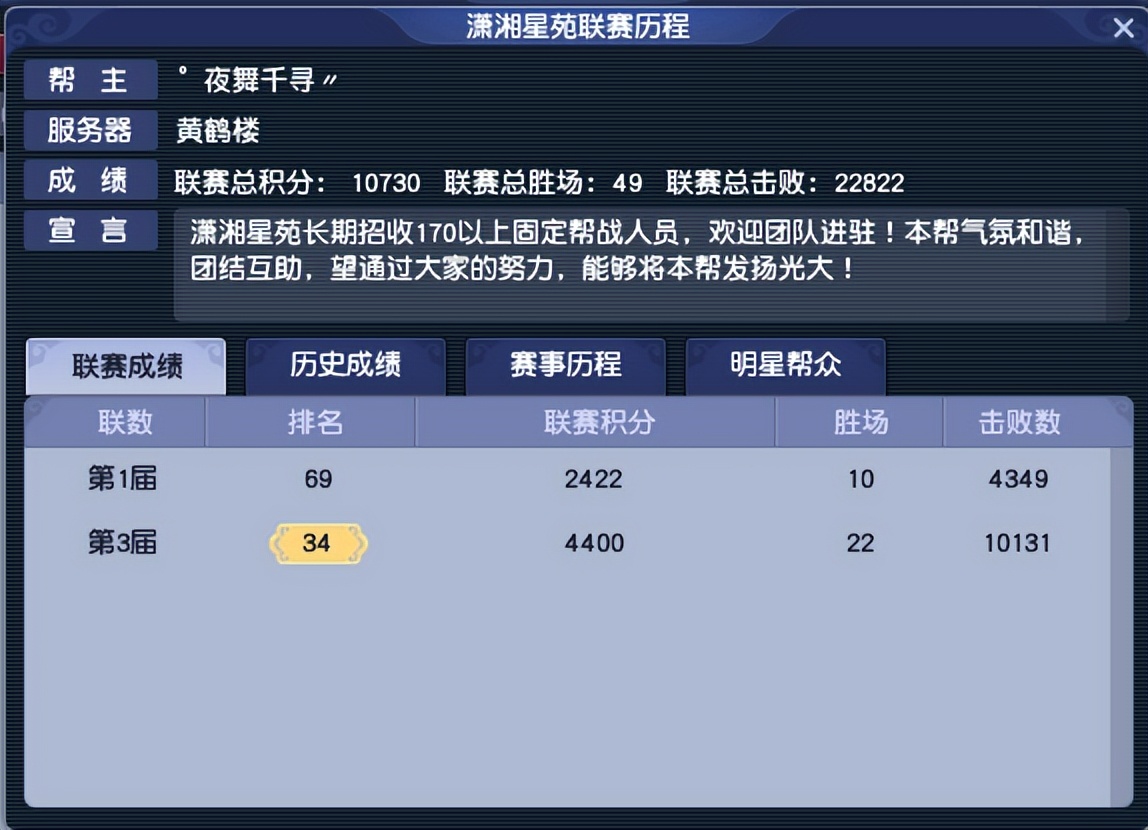 帮派联赛,帮派联赛选拔