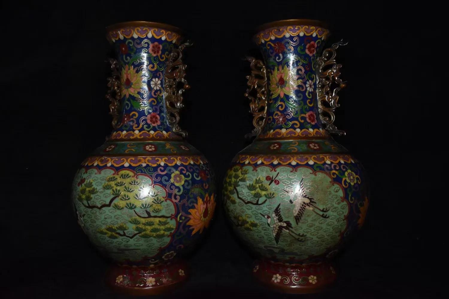 民国景泰蓝10厘米小花瓶价值,收藏景泰蓝老花瓶