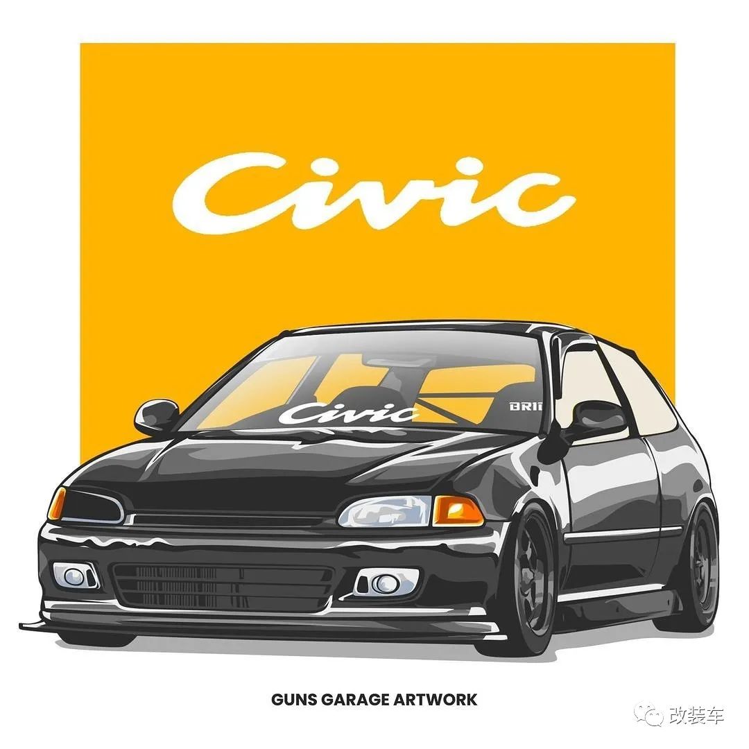 战斗范儿拉满的黑武士本田飞度GE和思域EG,兼顾素雅和张狂