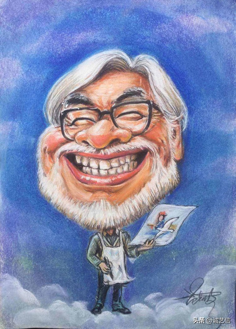 动画大师宫崎骏肖像漫画