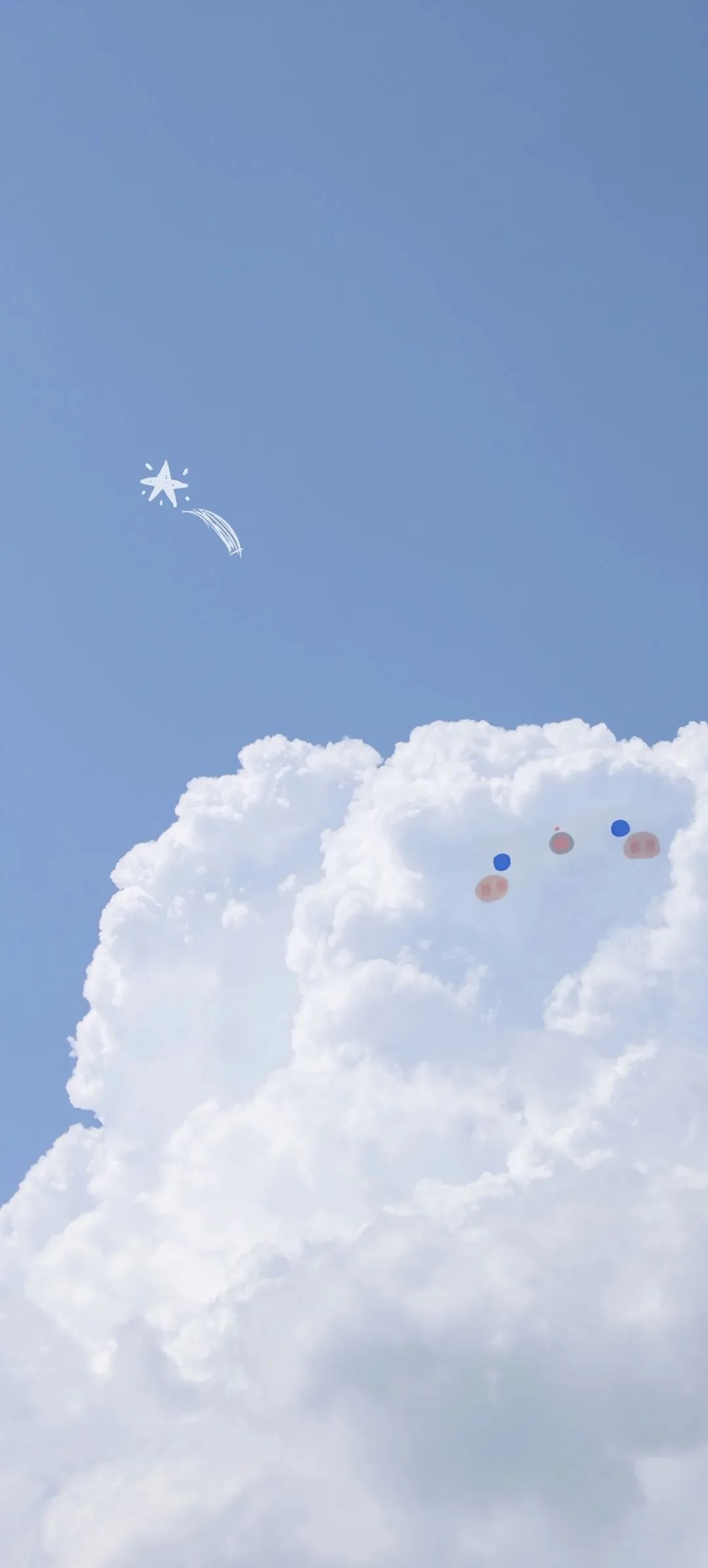 简单好看的水彩笔壁纸,好看清新的蓝色壁纸