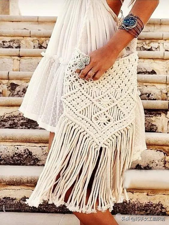 简单绳子编包包不用钩针,棉线绳编包包教程全过程