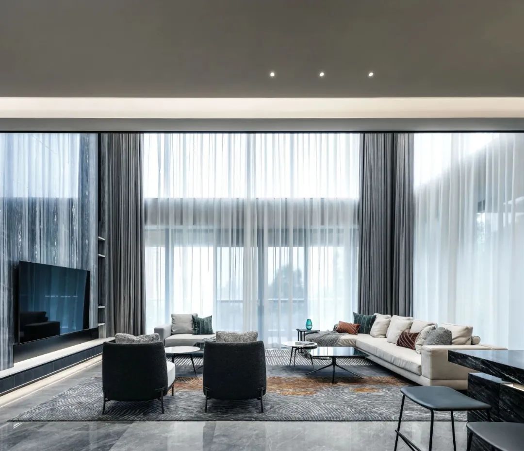 轻奢风电视背景墙大理石灰,新中式高级灰大理石电视背景墙