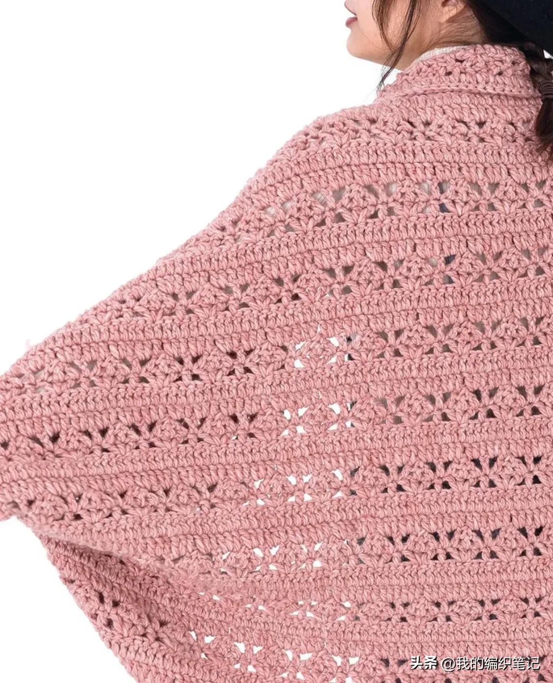 夏季披肩斗篷钩织教程,钩织冬天披肩斗篷图解教程