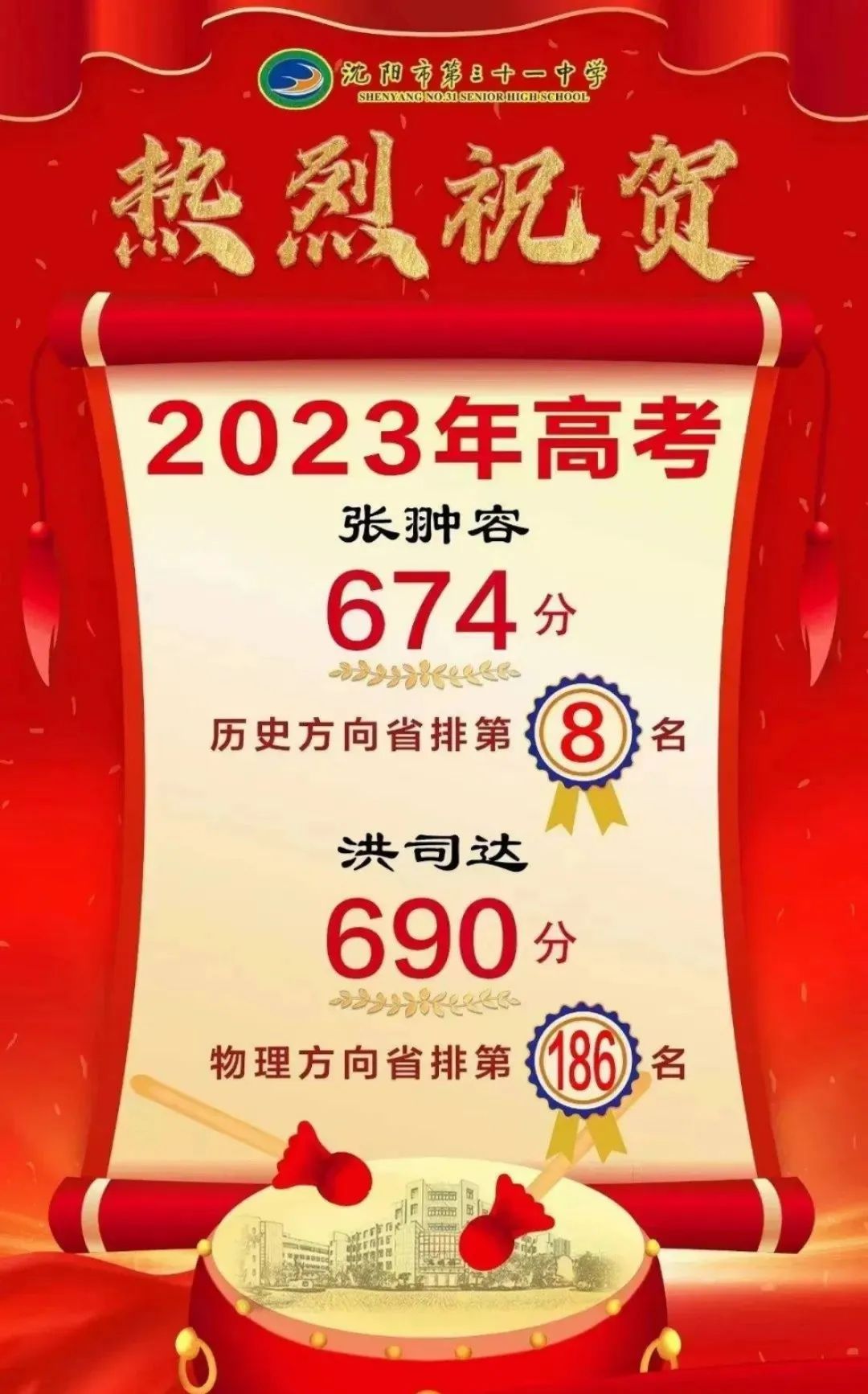 沈阳重点高中高考成绩排名,铁中沈阳2021高考600分以上成绩