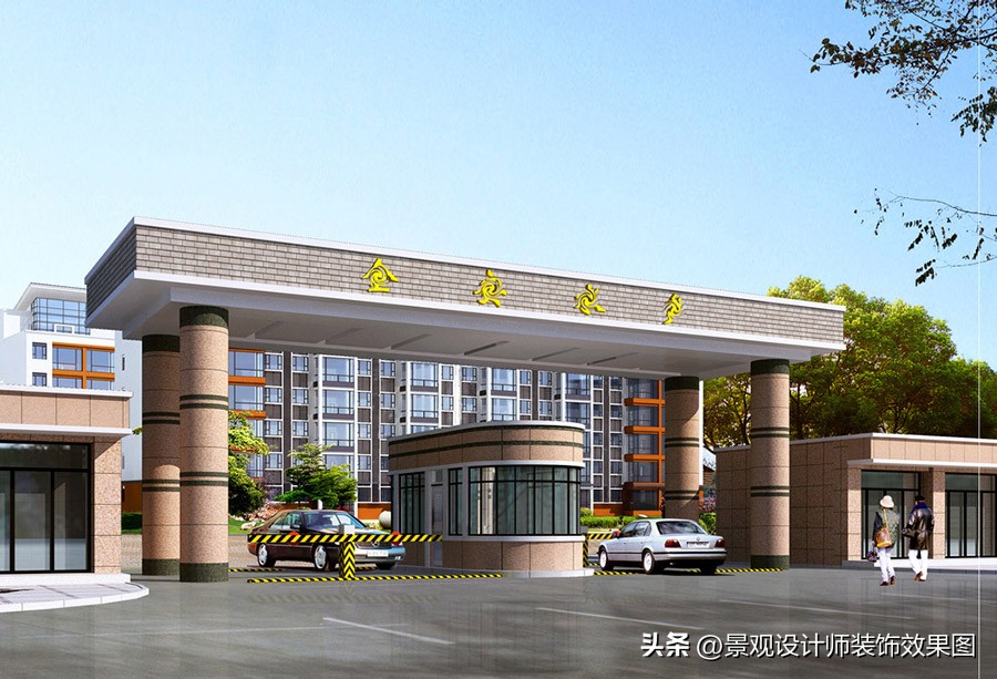 文化景区大门创意简单设计,小区景观大门口设计效果图