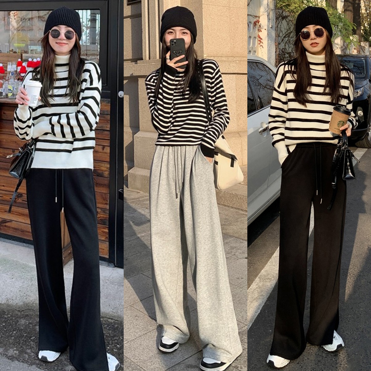 高腰显瘦阔腿直筒裤小个子,显高显瘦显腿长的高腰裤小个子穿