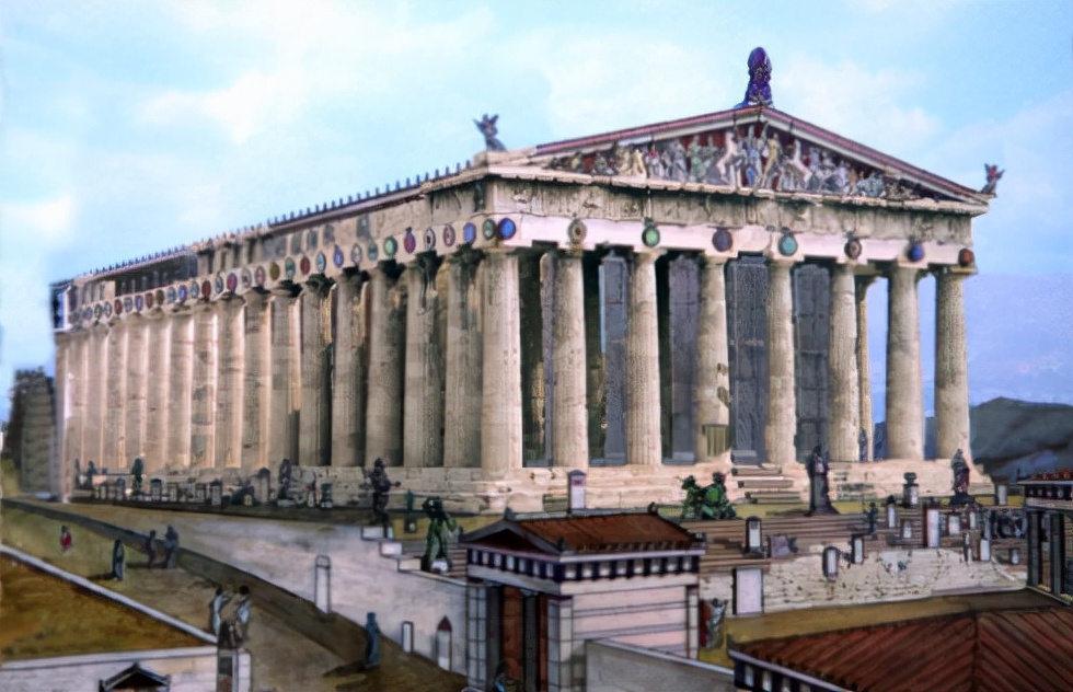 古希腊帕特农神庙完整图,古希腊巴底农神庙图片