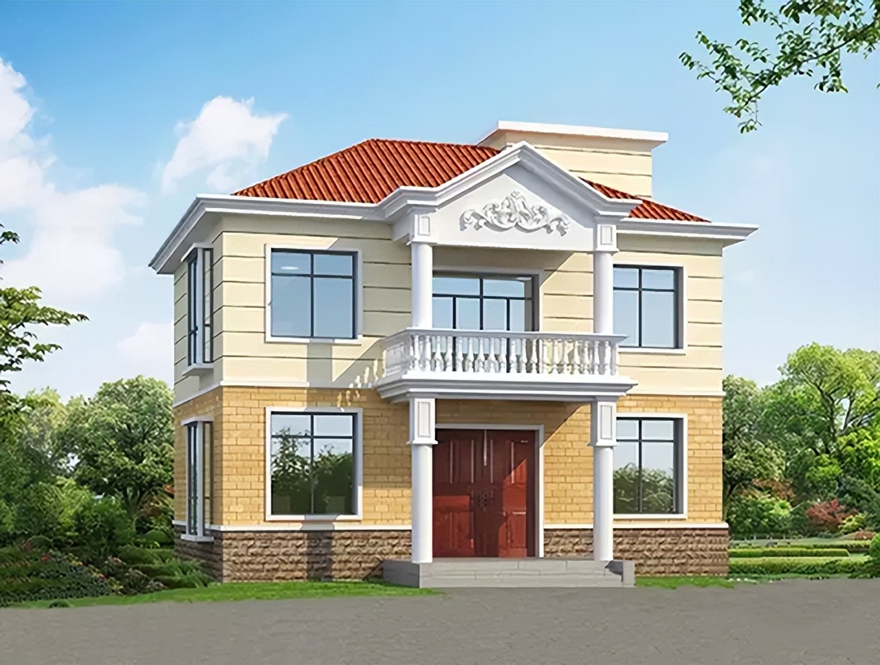 农村自建别墅带柴火灶设计,农村带堂屋柴火灶三层别墅实拍图