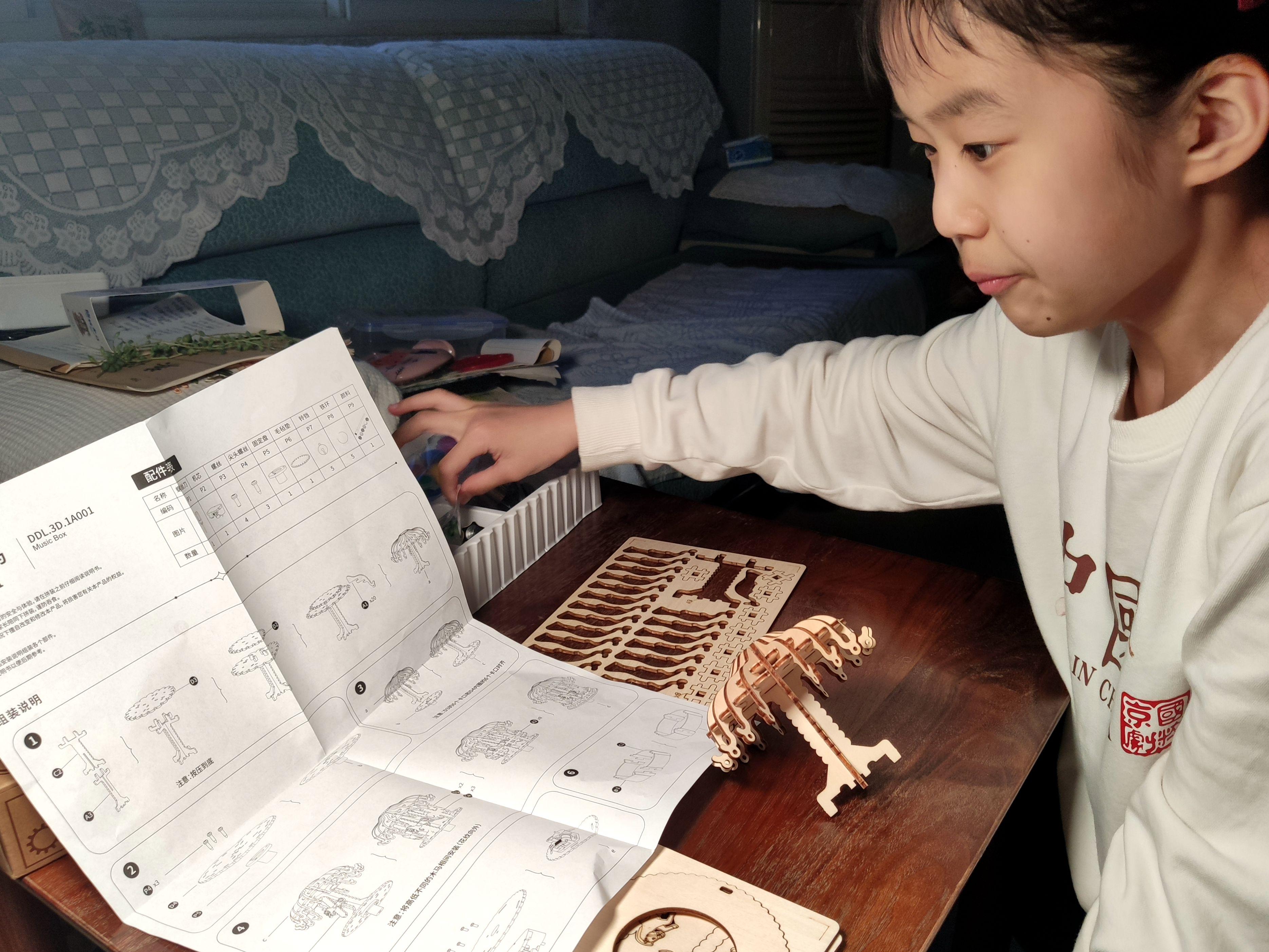 旋转木马八音盒简单,手工旋转木马八音盒