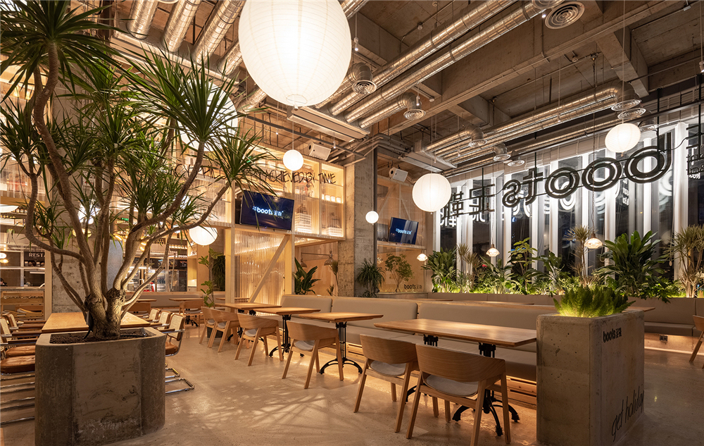 清新自然的装潢,60平轻奢风西餐厅设计