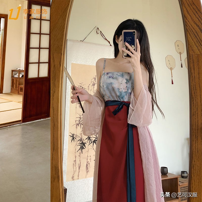 大码中国风连衣裙女黑色,大码新中式国风改良汉服连衣裙女