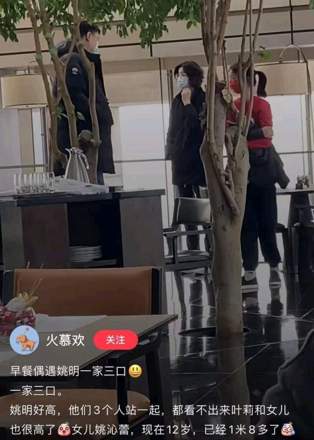 姚明晒一家三口照,姚明携手叶莉罕见现身