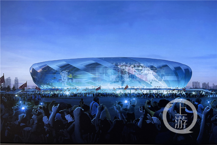 虎年开工有虎威丨迎接2023亚洲杯龙兴足球场点亮1.2万平米幕墙