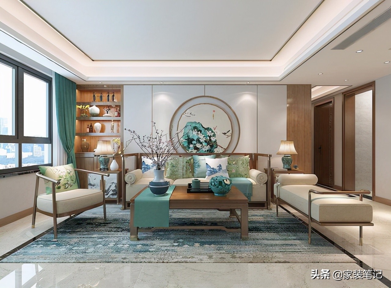 十大经典客厅设计,中式客厅吊顶效果图大全2021款